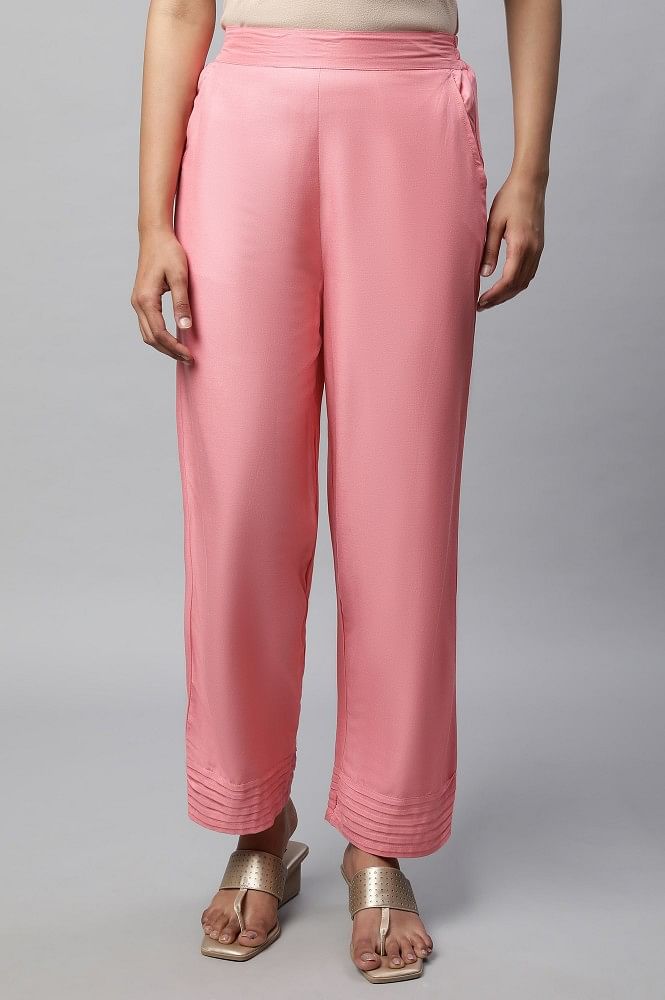 Dezsed Palazzo Pants for Women Spring Summer Tight-fitting Hip Retro Rose  Print Big Bell-bottom Pant - Walmart.com